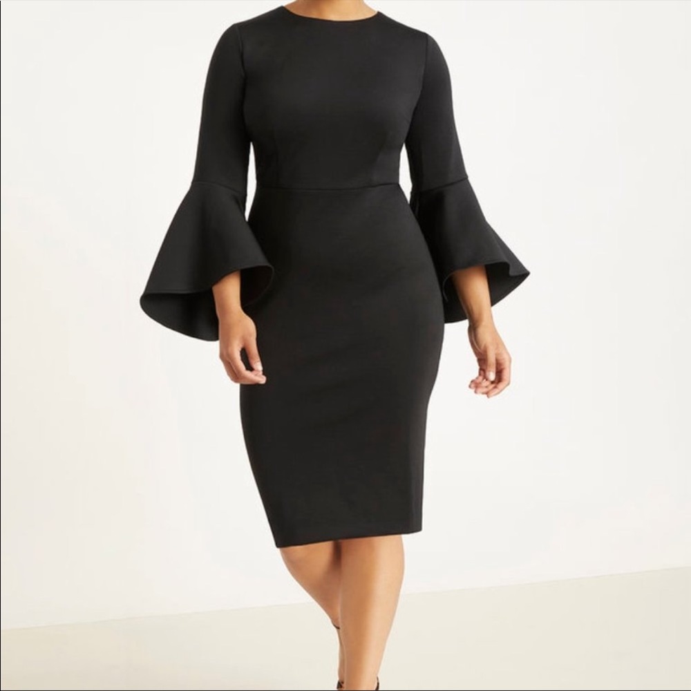 NWOT | Eloquii Flare Sleeve Scuba Dress | 18W